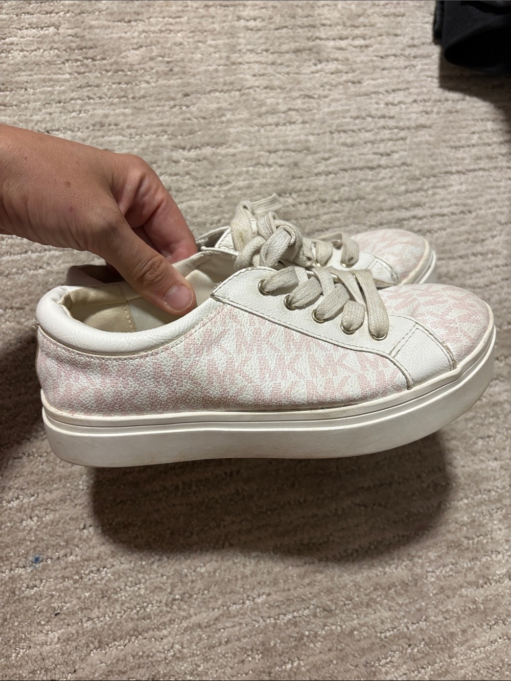 Michael Kors Light Pink Logo Platform Sneakers
